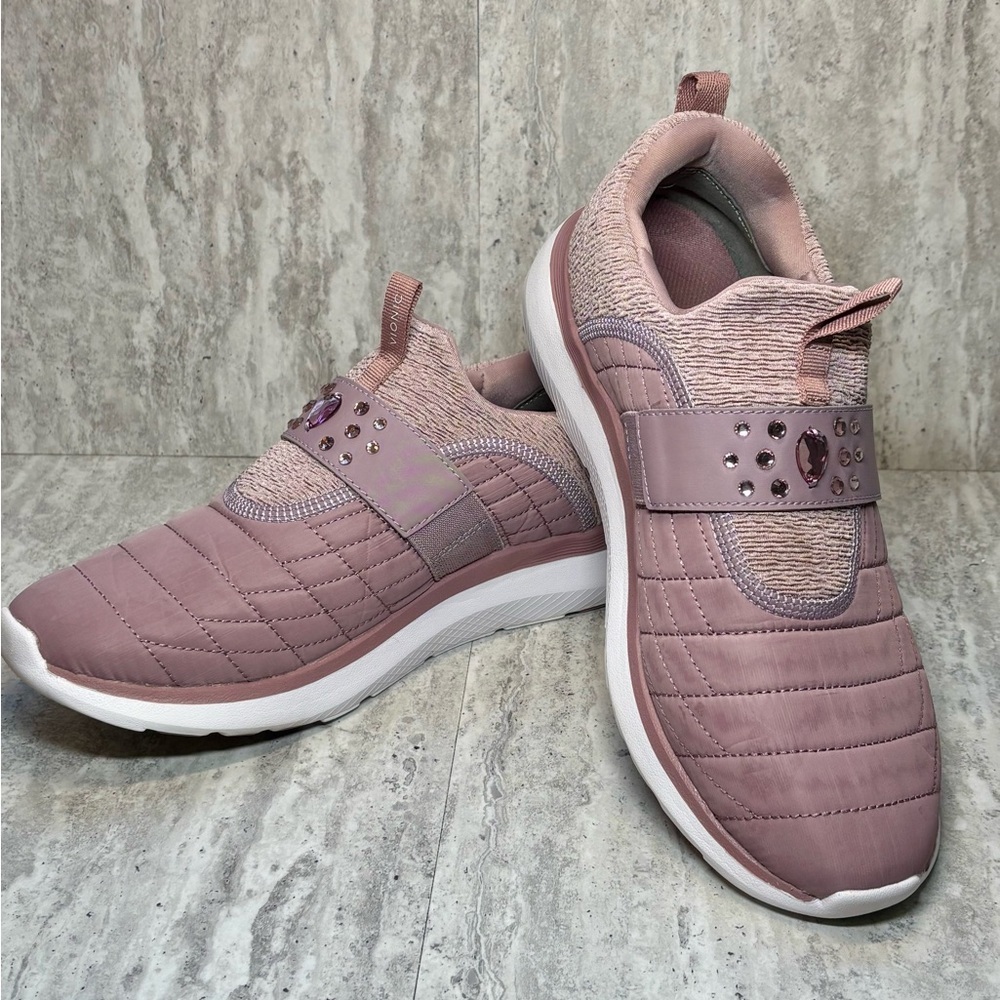 Vionic Dianne Lavender Pink Jeweled Slip On Sneakers Arch Support Sz 10 - Picture 1 of 10